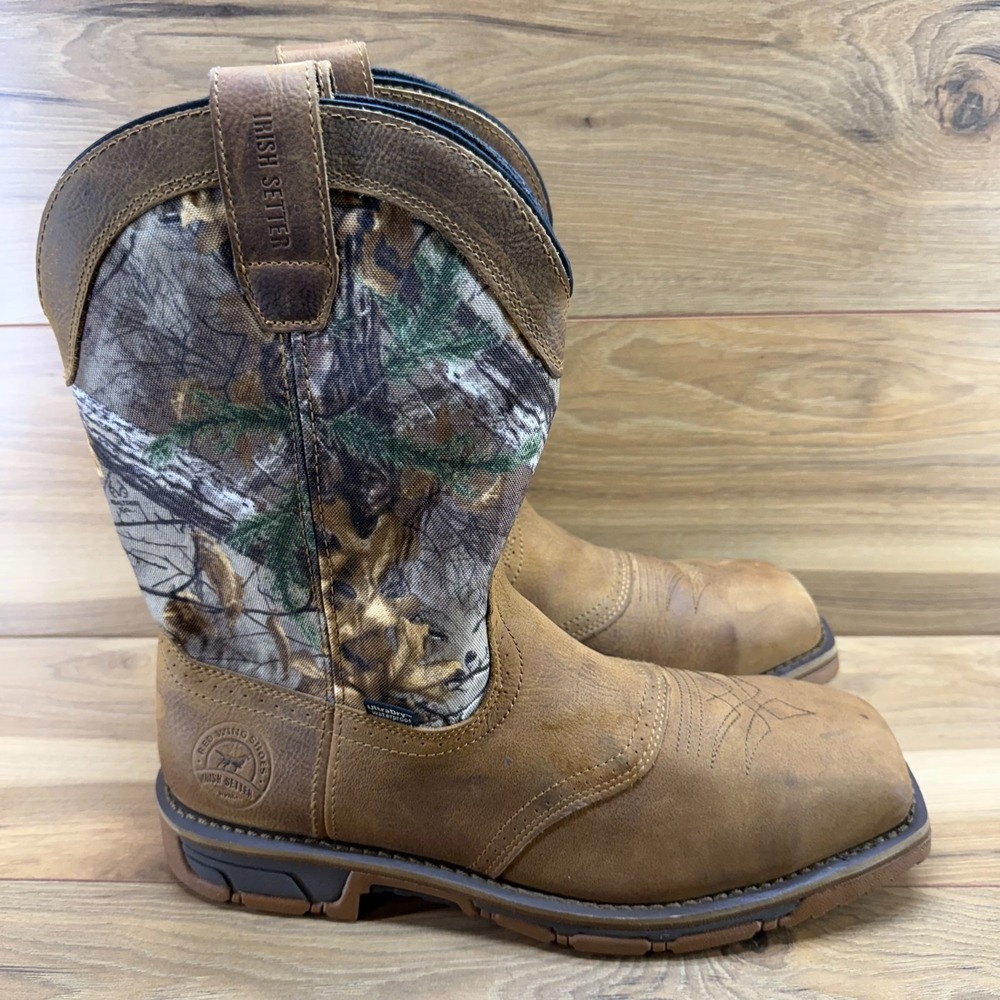 Irish Setter By Red Wing Marshall Camo Boots Mens 11.5 D Steel Toe Waterproof